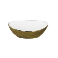 MIEL Умивальник накладний без отвору під змішувач 37x29,5x12, white/gold