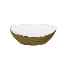 MIEL Умивальник накладний без отвору під змішувач 37x29,5x12, white/gold