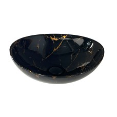 MIEL Умивальник накладний без отвору під змішувач 37x29,5x12, glossy blackgold