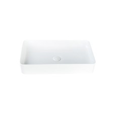 PERAS Умивальник накладний без отвору під змішувач 61x36x11, glossy white
