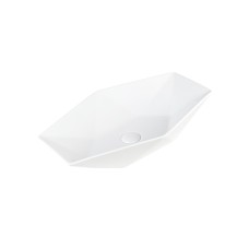 PRISA Умивальник накладний без отвору під змішувач 56x37x13, glossy white