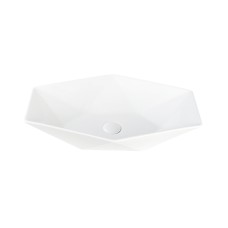 PRISA Умивальник накладний без отвору під змішувач 56x37x13, glossy white