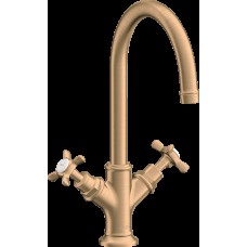 Змішувач Axor Montreux 210 для умивальника двохвентильний Cross 16502140 Brushed Bronze