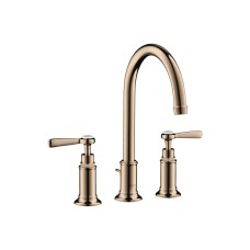 Змішувач Axor Montreux 180 для умивальника на 3 отвори Lever 16514300, Polished Red Gold