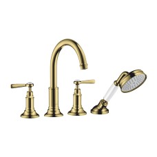 Змішувач Axor Montreux врізний на край ванни Lever 4 отвори 16550990 Polished Gold Optic