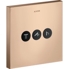 Запірно-перемикаючий вентиль AXOR ShowerSelect Sguare на 3 функції Polished Red Gold  (36717300)