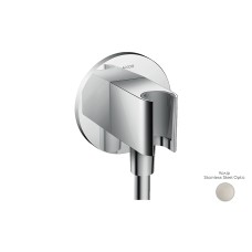 Шлангове під'єднання AXOR Fixfit Porter Round з тримачем, Stainless Steel Optic (36733800)