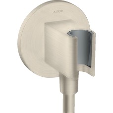 Шлангове під'єднання AXOR Fixfit Porter Round з тримачем, Brushed Nickel (36733820)