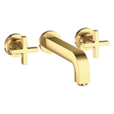 Змішувач Axor Citterio 222 Cross для умивальника зі стіни на 3 отвори, Polished Gold Optic 39143990