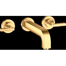 Змішувач Axor Citterio 222 Lever для умивальника зі стіни на 3 отвори 39147990 Polished Gold Optic