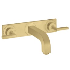 Змішувач Axor Citterio 226 Lever для умивальника зі стіни на 3 отвори з пластиною, Brushed Gold Optic 39148250