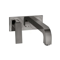 Змішувач Axor Citterio 220 Lever rhombic cut для умивальника, зі стіни, на пластині, Polished Black Chrome 39171330
