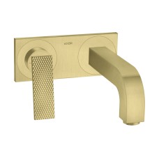 Змішувач Axor Citterio 220 Lever rhombic cut для умивальника, зі стіни, на пластині, Brushed Brass 39171950