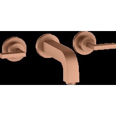 Змішувач Axor Citterio 162 Lever для умивальника зі стіни на 3 отвори Brushed Red Gold 39315310