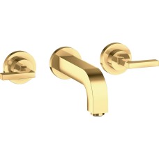 Змішувач Axor Citterio 162 Lever для умивальника зі стіни на 3 отвори, Polished Gold Optic 39315990