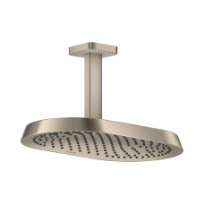 Верхній душ Axor ShowerSphere 370х220 2jet EcoSmart зі стельовим кронштейном, Brushed Nickel (39758820)