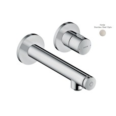 Змішувач Axor Uno Select для умивальника зі стіни, вилив 165 мм, Stainless Steel Optic 45112800
