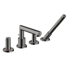 Змішувач Axor Uno на край ванни 4 отвори виступ 152мм, Polished Black Chrome (45444330)