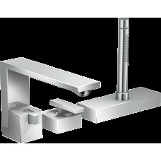 Змішувач Axor Edge на край ванни на 3 отвори Diamond Cut, Chrome (46431000)