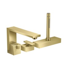 Змішувач Axor Edge на край ванни 3 отвори Diamond Cut, Polished Gold Optic (46431990)