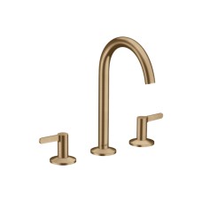 Змішувач AXOR One 170 для умивальника на 3 отвори з донним клапаном push-open, Brushed Bronze (48050140)