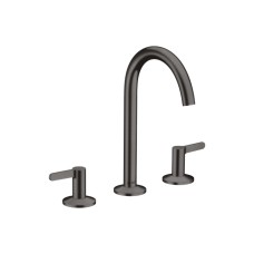 Змішувач AXOR One 170 для умивальника на 3 отвори з донним клапаном push-open, Brushed Black Chrome (48050340)