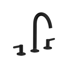 Змішувач AXOR One 170 для умивальника на 3 отвори з донним клапаном push-open, Matt Black (48050670)
