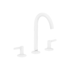 Змішувач AXOR One 170 для умивальника на 3 отвори з донним клапаном push-open, Matt White (48050700)