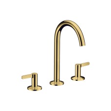 Змішувач AXOR One 170 для умивальника на 3 отвори з донним клапаном push-open, Polished Gold Optic (48050990)