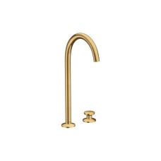 Змішувач AXOR One Select 260 для умивальника на 2 отвори з донним клапаном push-open, Brushed Gold Optic (48060250)
