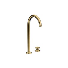 Змішувач AXOR One Select 260 для умивальника на 2 отвори з донним клапаном push-open, Polished Gold Optic (48060990)