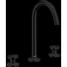 Змішувач AXOR One Select 170 для умивальника на 3 отвори з донним клапаном push-open, Matt Black (48070670)