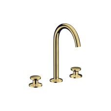 Змішувач AXOR One Select 170 для умивальника на 3 отвори з донним клапаном push-open, Polished Gold Optic (48070990)