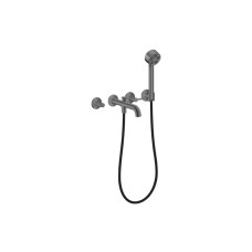 Змішувач AXOR One для ванни врізний зі стіни на 3 отвори, Brushed Black Chrome (48444340)