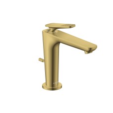 Змішувач Axor Citterio C 125 Cubic cut CoolStart для умивальника з донним клапаном pop-up, Polished Gold Optic (49031990)