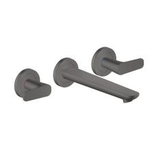 Змішувач Axor Citterio C 195 для умивальника зі стіни на 3 отвори Cubic cut, Brushed Black Chrome (49071340)