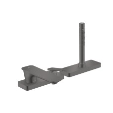 Змішувач Axor Citterio C врізний монтаж на край ванни 3 отвори Cubic cut, Brushed Black Chrome (49431340)