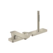 Змішувач Axor Citterio C врізний монтаж на край ванни 3 отвори Cubic cut, Brushed Nickel (49431820)
