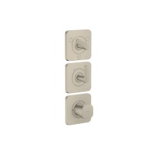 Термостат Axor Citterio C Cubic cut 380/120 для 3-х споживачів, Brushed Nickel (49711820)
