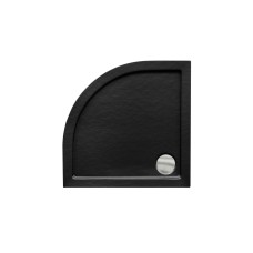Піддон півкруглий ARON SlimLine Stone Effect 90x90 чорний мат