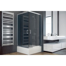 Кабіна квадратна MODERN 90x90x165 універсальна: скло grigio, профіль хромований