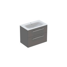 Тумба +  умивальник SELNOVA SQUARE SLIM 80 см, антрацит (501.241.00.1)