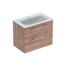 Тумба +  умивальник SELNOVA SQUARE SLIM 80 см, темний горіх (501.242.00.1)