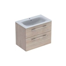 Тумба +  умивальник SELNOVA SQUARE SLIM, 80 см, світлий горіх (501.243.00.1)
