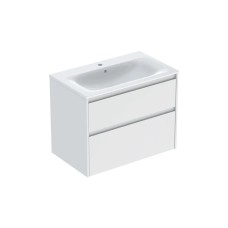 Тумба +  умивальник SELNOVA SQUARE SLIM RIM, 80 см, білий (504.139.00.1)