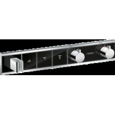 Термостат прихованого монтажу RainSelect на 3 клавіші, скло, Chrome/Black (15356600)