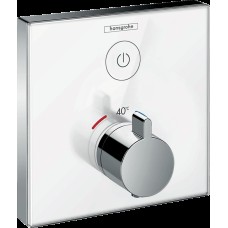 Термостат прихованого монтажу ShowerSelect Glass на 1 клавішу, White/Chrome (15737400)
