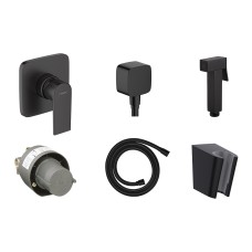 Комплект гігієнічного душу Hansgrohe Vernis Shape з лійкою Noken Square, Matt Black 20220002