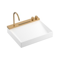 Умивальник Avalegra AquaUnit 580/475 без переливу QuickClean+ зі змішувачем, Brushed Bronze (22472140)