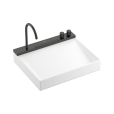 Умивальник Avalegra AquaUnit 580/475 без переливу QuickClean+ зі змішувачем Brushed Black Chrome (22472340)